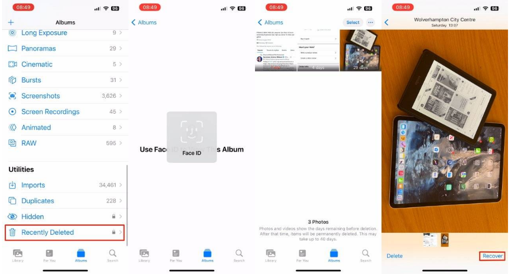 共和苹果14维修分享 iPhone14 上恢复已删除的照片 