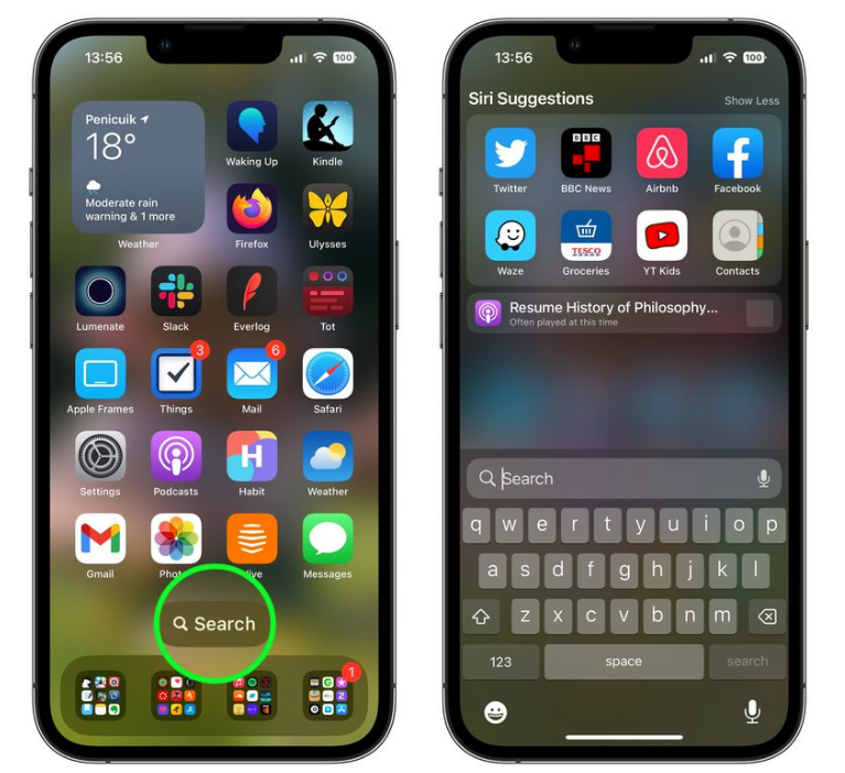 共和苹果手机维修分享升级到 iOS 16 后，如何删除主屏幕上的搜索按钮 