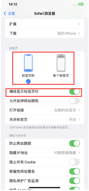 共和苹果手机维修分享Safari浏览器如何切换标签栏位置 