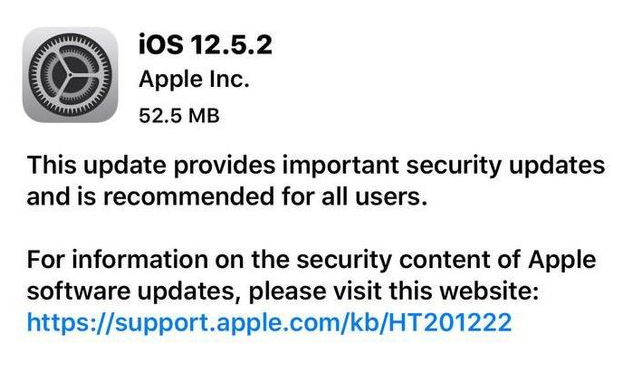 共和苹果手机维修分享iOS12.5.2发布，建议所有老苹果用户安装 
